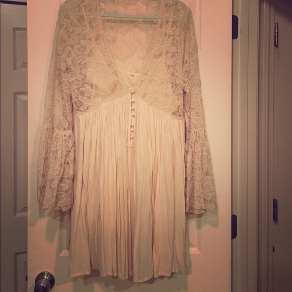 Free People Lace fairytale bell sleeves sexy Dress - Picture 3 of 8